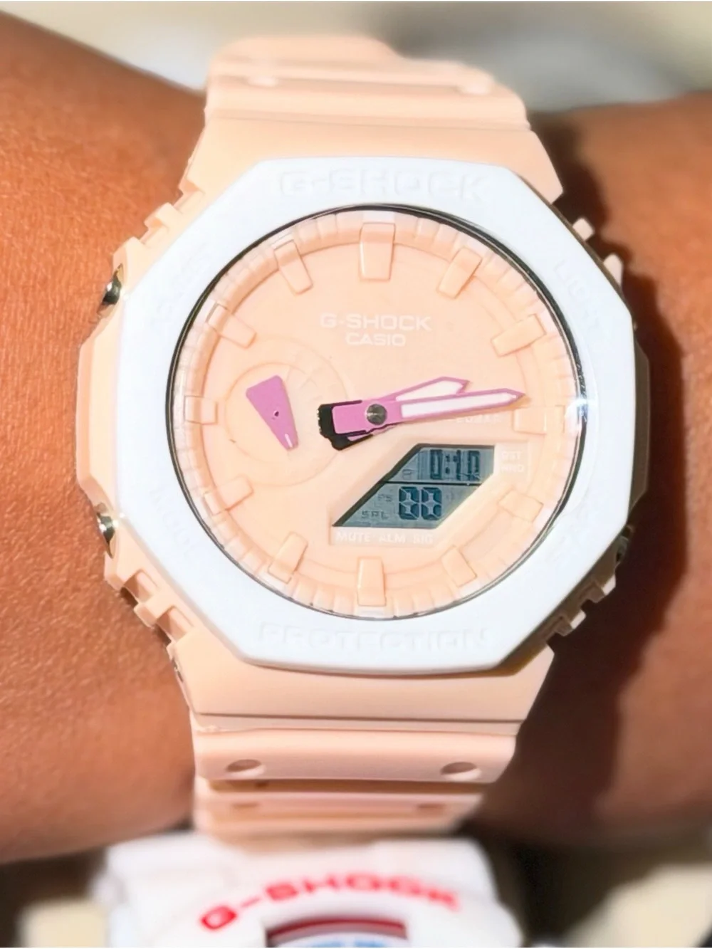 G-Shock Peach and Pink Resin Analog-Digital Watch